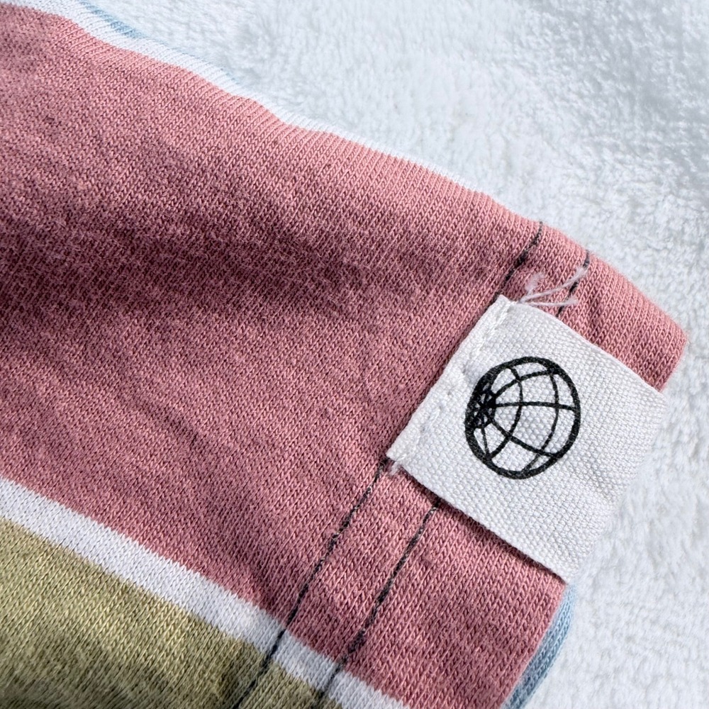 Free Planet T-Shirt Vertical Stripe Multi-Color Crew Neck FT9K77DRU Size Large - Picture 5 of 7